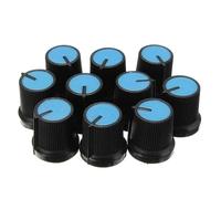 MALUGOGO 10 Perillas de Potenciómetro de 6 Mm Ranuras Antideslizantes, Plástico Resistente y Diseño Conveniente para Eje Redondo en Aplicaciones Electrónicas