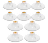 MALUGOGO 10 Piezas Portalámparas E27 Base de Portalámparas E27 de Plástico y Cobre, Blanco, Diseño Plano, Instalación Rápida, Compatible Bombillas Led, para Hogar y Espacios Comerciales