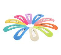 MALUGOGO 10 pinzas para el pelo suaves al tacto, antideslizantes de plástico y pasadores de gota de agua de hierro para el regreso a clases, accesorios para el cabello color aleatorio