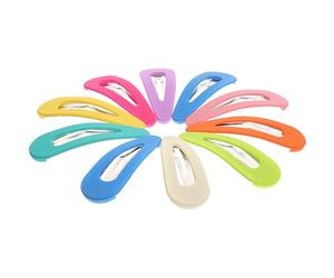 MALUGOGO 10 pinzas para el pelo suaves al tacto, antideslizantes de plástico y pasadores de gota de agua de hierro para el regreso a clases, accesorios para el cabello color aleatorio