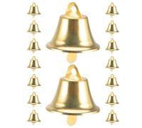 MALUGOGO 100 mini campanas decorativas en tono dorado de 10 mm para manualidades, colgantes, colgantes pequeños para decoración del hogar y accesorios de campanillas de viento