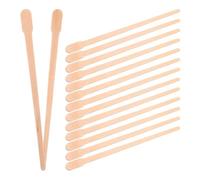 MALUGOGO 100 varillas de cera de madera irregulares aplicadoras de cera corporales, barra de depilación segura y cómoda de usar, color caqui para zonas pequeñas sensibles y depilación de fiesta