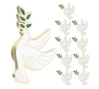 MALUGOGO 12 Piezas Broche de Paloma con Rama de Olivo en Aleación de Zinc, Diseño Clásico y Ligero para Atuendos Diarios Negocios, Símbolo de Paz y Elegancia Duradera