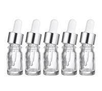 MALUGOGO 15 botellas con cuentagotas vacías de 5 ml, rellenables, de vidrio y plástico, no se rompen fácilmente para aromaterapia y uso cosmético