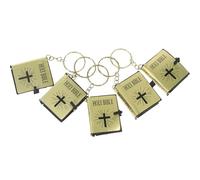 MALUGOGO 18 Piezas Llavero Biblia Dorado Colgante en Miniatura, Llavero Religioso de Metal para Decorar Bolsos y Llaves de Coche, Adorno Sencillo y Versátil