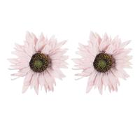 MALUGOGO 2 Abrazaderas para Cortinas Estilo Rústico Diseño de Girasol, Color Gris Púrpura, Clip de Sujeción para Cortinas sin Taladrar, 2 Unidades para Sala de Estar y Dormitorio