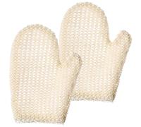 MALUGOGO 2 guantes exfoliantes corporales, guantes de ducha de doble cara, exfoliantes, resistentes, material de cáñamo de sisal, uso de baño, unisex, para adultos, estilo contemporáneo limpio