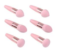 MALUGOGO 2 juegos de esponjas de maquillaje de hongos rosas con asa, aplicadores de mezcla de cosméticos ligeros de látex para base y polvo, herramientas de belleza multifuncionales para maquillaje