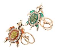 MALUGOGO 2 llaveros con colgante de tortuga y diamantes de imitación