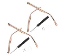 MALUGOGO 2 pares de brazos de cristal de metal para gafas, kit de reparación de patas de patillas de oro rosa, ajuste universal para lentes, accesorios de reparación de gafas resistentes para uso