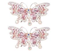 MALUGOGO 2 pasadores de moda para cola de caballo, horquillas femeninas, diseño simple, hierro con diamantes de imitación, ligeros, fáciles de usar, accesorios para el cabello para viajes y vida