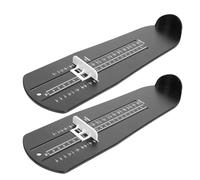 MALUGOGO 2 Piezas Medidor de Talla para Adultos, Herramienta Portátil de Plástico para Medir Longitud de Pie, Regla Precisa y Ligera para Calzado Negro