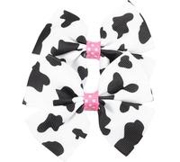 MALUGOGO 2 Pinzas Pelo Lazo de Vaca para Niñas, Accesorio Adorable de Tela, Clips Seguros que No se Caen para Eventos Casuales y Formales
