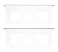 MALUGOGO 2 soportes acrílicos para cepillo de pelo de baño, montado en la pared con adhesivo industrial, organizador de pelo de 3 compartimentos para peines, cepillos redondos y almacenamiento