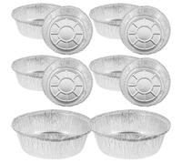 MALUGOGO 20 Bandejas Redondas de Aluminio Desechables para Freidora de Aire Capacidad de 1900ml, Resistentes al Calor y Aptas para Barbacoa y Hornear