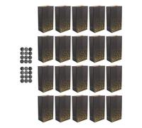 MALUGOGO 20 bolsas de almacenamiento, bolsas de embalaje de papel negro para manualidades, resistentes, prácticas, estilo festivo, bolsas de mano para almacenar y transportar cosas pequeñas con