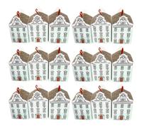 MALUGOGO 20 cajas de papel con forma de casa con diseño creativo, estilo delicado, colores surtidos, buenas para llevar y aperitivos para bodas y fiestas
