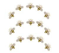 MALUGOGO 20 dijes de aleación de zinc dorado para decoración de uñas en forma de abeja 3D para gel, no se decolora, adornos de manicura resistentes para fiestas de cumpleaños o bailes de graduación