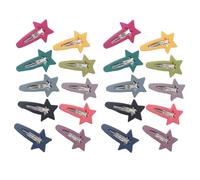 MALUGOGO 20 Pinzas Pelo de Niña Forma de Pentágono, Hechas de Plástico y Aleación, Prácticas y Creativas para Actividades Escolares y Fiestas Color Aleatorio