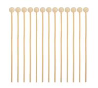 MALUGOGO 200 palitos de caramelo de madera con extremo de bola multiusos para paletas de café y algodón de azúcar, uso seguro para alimentos, agitador de madera blanca para proyectos de confitería y