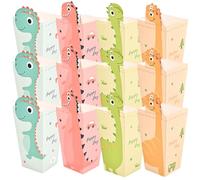 MALUGOGO 24 cajas de palomitas de maíz de dinosaurio para aperitivos y dulces de fiesta, material de cartón blanco con varios colores, para noches de cine en casa y tiendas de palomitas de maíz