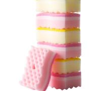 MALUGOGO 24 toallitas de esponja en forma de onda, esponja de limpieza de cocina para limpiar tazas y sartenes, accesorios de cocina resistentes de alta absorción