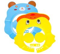 MALUGOGO 2piezas Unidades Gorro de Ducha para Bebés Ajustable con Cierre la Parte Trasera Gorro para Bañar Bebés Diseño Infantil Cartoon Protección Oídos y Ojos Patito Amarillo Oso Azul
