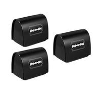 MALUGOGO 3 cajas de almacenamiento para cuchillas de afeitar, funda de hierro negro, parte inferior extraíble para una eliminación segura de la hoja y protección contra lesiones para viajes