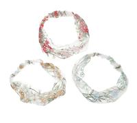 MALUGOGO 3 diademas de encaje retro vintage bordadas con flores elásticas, cómodas de llevar, encantadoras y elegantes, accesorios para el cabello para mujeres, adecuados para compras y citas