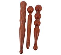 MALUGOGO 3 Piezas de Bastones de Masaje de Madera de Sándalo para Alivio Muscular y Terapia Corporal Completa, Herramienta Ligera y Elegante para Estrés y Acupuntura