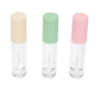 MALUGOGO 3 tubos de brillo de labios para bricolaje, cosméticos, subbotella, portátil, acrílico, plástico, ABS, tubo vacío para uso en interiores, práctica, principiantes, color aleatorio