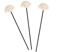 MALUGOGO 3 varillas difusoras de varillas de ratán de fibra negra con flores secas, decoración de aromaterapia para fragancia del hogar, emulación creativa, accesorio de planta perfumada