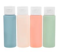 MALUGOGO 4 botellas de champú de viaje para loción de 3.9 x 1.2 x 1.2 pulgadas, ligeras, fáciles de llevar, aspecto simple y delicado, uso de viaje