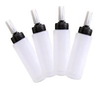MALUGOGO 4 botellas de plástico para teñir el cabello, 150 ml, fácil de apretar, mejor control del flujo, para mujeres, artistas del tatuaje, coloración del cabello