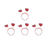 MALUGOGO 4 diademas de lentejuelas con forma de amor, para el día de San Valentín, para mujer, accesorios para festivales, decoración de fiesta