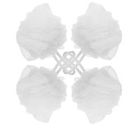 MALUGOGO 4 Esponjas Exfoliantes Corporales para Baño en Forma de Bola, Material Pe Ultra Suaves y Esponja Vegetal de Color Claro para Limpieza y Masaje en Ducha