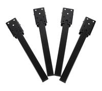 MALUGOGO 4 patas de mesa plegables negras para mesa de laptop, material de hierro con diseño plegable para un fácil almacenamiento, patas de repuesto resistentes para muebles domésticos y de oficina