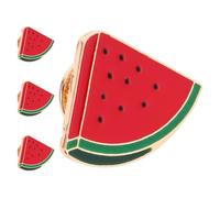 MALUGOGO 4 Piezas Alfiler de Sandía de Aleación de Zinc Diseño Lindo y Forma de Fruta, Accesorio Único para Decorar Solapas en Cualquier Ocasión, Color Rojo Vibrante