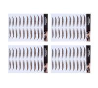 MALUGOGO 4 Piezas Pegatinas para Cejas Postizas 6d Efecto Pelo, Adhesivas Semipermanentes Marrón, Herramienta Cosmética para Cejas Naturales y Maquillaje de Larga Duración