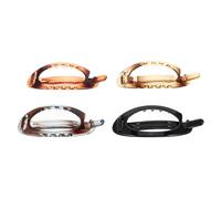 MALUGOGO 4 pinzas para el pelo para moño, clip ovalado francés de 8,5 x 3,5 x 0,5 cm, diseño ergonómico para mujeres, vida cotidiana, bodas, vintage, ovalados, elegantes accesorios para el cabello