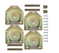 MALUGOGO 4 placas de montaje en ángulo de 12 grados con tornillos para fijar patas de sofá y muebles, 70 x 67 x 1,2 mm, almohadillas de conexión inclinadas chapadas en zinc para reparación de patas de