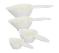 MALUGOGO 4 tazas medidoras de plástico con braille para usuarios ciegos y de baja visión, medición precisa de ingredientes, capacidad de 59 ml a 237 ml, herramienta de cocina para cocinar y hornear