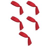 MALUGOGO 5 diademas deportivas de seda de leche roja para correr, entrenar, tenis, karate, atletismo, corbatas transpirables que absorben el sudor, ajuste cómodo para hombres y mujeres, disfraces de