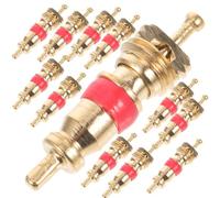 MALUGOGO 50 Piezas Núcleos de Válvula de Cobre para Suministro de Bicicletas y Motocicletas, Recambio Reutilizable para Válvulas, Pack de Amarillas para Bicicletas de Montaña y Carretera