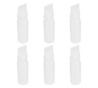 MALUGOGO 6 botellas aplicadoras de tinte para el cabello con peine de raíz para cuero cabelludo y cabello, material ABS, botella de peine blanco para salón y uso doméstico