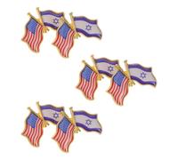 MALUGOGO 6 pines de solapa conmemorativos de la bandera israelí de Estados Unidos hechos de aleación de zinc con diseño de doble bandera, para reuniones formales y presentaciones sobre relaciones
