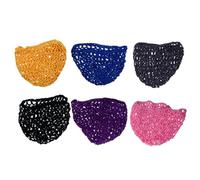 MALUGOGO 6 redes de ganchillo hechas a mano para mujer, gorros de dormir de malla transpirable, prácticos accesorios para el cabello para uso nocturno y protección, color aleatorio