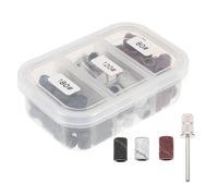 MALUGOGO 75 piezas de cabezal de pulido de uñas con cabezal de pulido de manicura con material abrasivo de aluminio respetuoso con el medio ambiente para eliminar pegamento de uñas y molienda natural