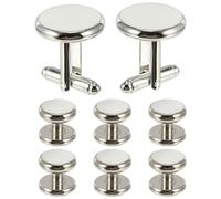 MALUGOGO 8pcs Estilo Francés Camisa Cuff Studs Redondo Artesanía Gemelos Simple Moda Cobre Decoración Hermosa y Práctica Hombres Ropa Formal