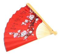 MALUGOGO Abanico plegable de papel rojo grande para decoración de pared para baile y actuación, estilo oriental, 90 x 50 cm